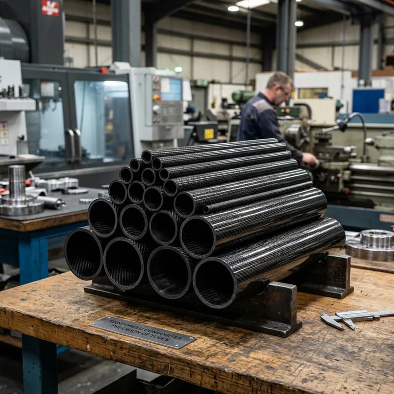 Round Carbon Fiber Tube — 3K Twill