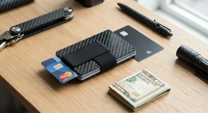 Картхольдер из углеволокна - Сверхтонкий с RFID-блокировкой